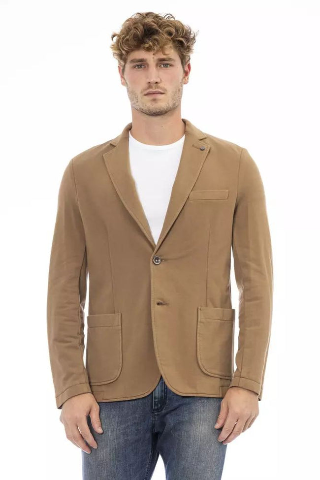 Distretto12 – Klassische Jacke aus brauner Baumwollmischung