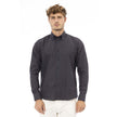 Baldinini Trend Chic Gray Cotton Blend Button-Down Shirt