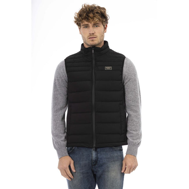 Baldinini Trend Sleek Quilted Zip Vest with Contrast Chest Patch