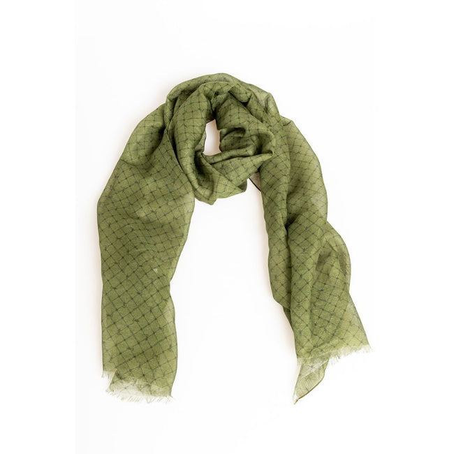 Trussardi – Eleganter Schal aus grüner Seidenmischung