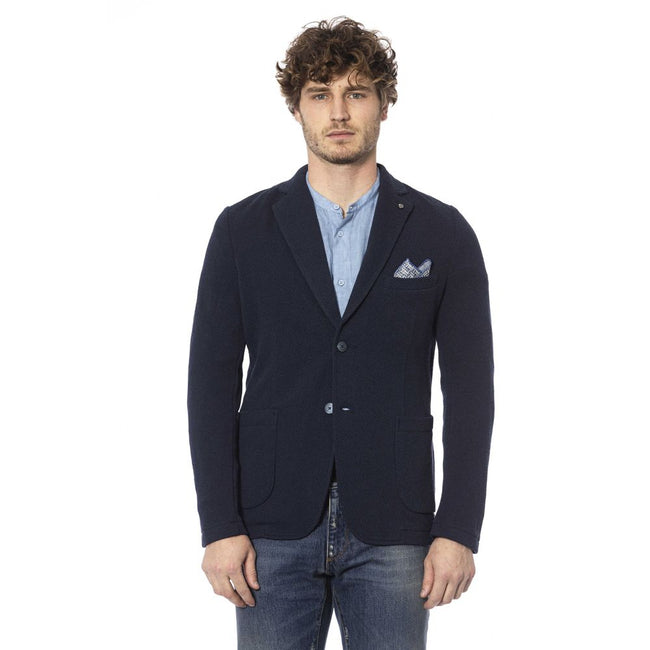 Distretto12 – Klassische Jacke aus Baumwollmischung in Blau