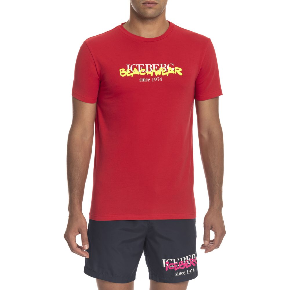 Rotes Baumwoll-T-Shirt „Iceberg“