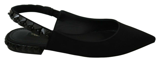 Dolce & Gabbana Zapatos planos negros con tira trasera Charmeuse