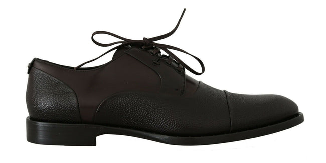 Dolce & Gabbana Zapatos de vestir con cordones de cuero marrón para hombre