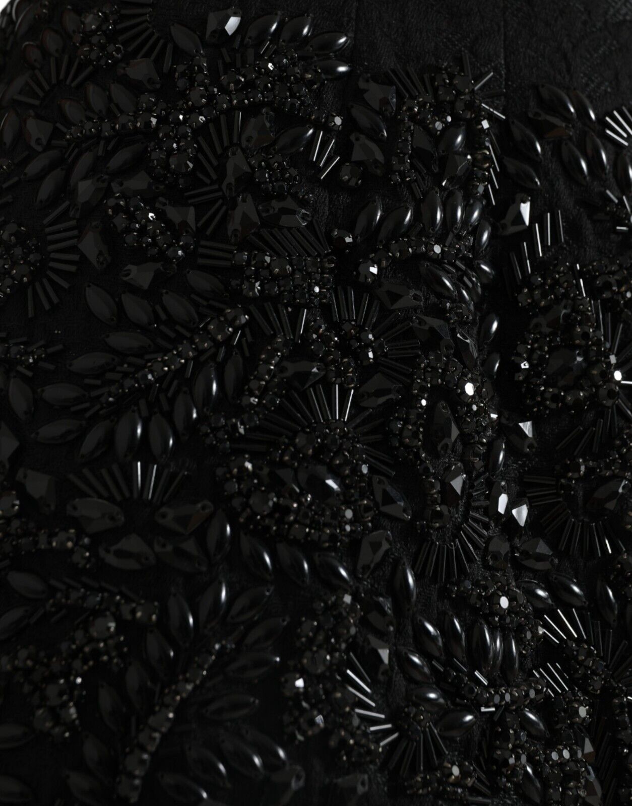 Dolce & Gabbana Falda lápiz hasta la rodilla hecha a mano con cristales negros