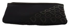 Dolce & Gabbana Sleek Black Monogram Neoprene Fanny Pack.