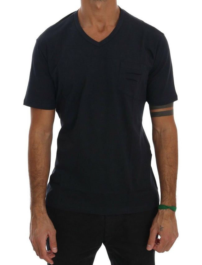 Daniele Alessandrini Blue Cotton Crewneck T-Shirt - GENUINE AUTHENTIC BRAND LLC  