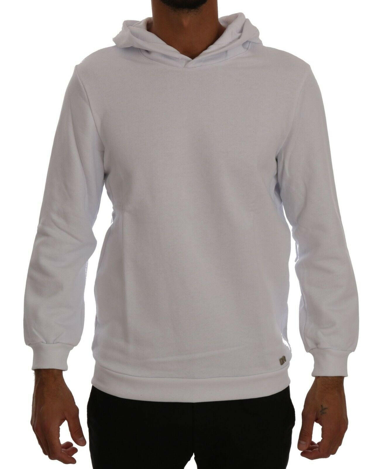 Daniele Alessandrini White Pullover Hodded Cotton Sweater - GENUINE AUTHENTIC BRAND LLC  