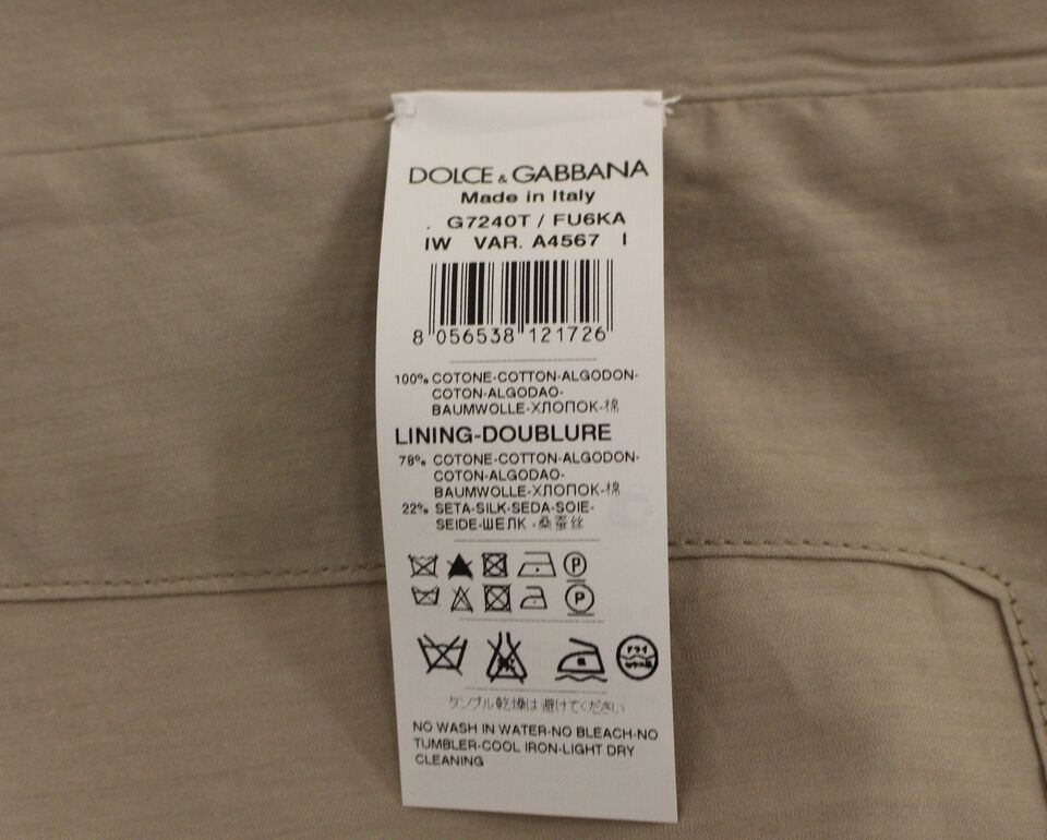 Dolce & Gabbana Chaleco de vestir de corte slim de algodón beige con botones en la parte delantera