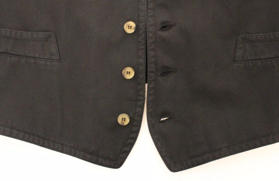 Dolce & Gabbana Blazer tipo chaleco de vestir de viscosa y algodón negro