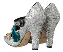 Dolce & Gabbana Elegantes zapatos de salón Mary Jane con cristales plateados y negros