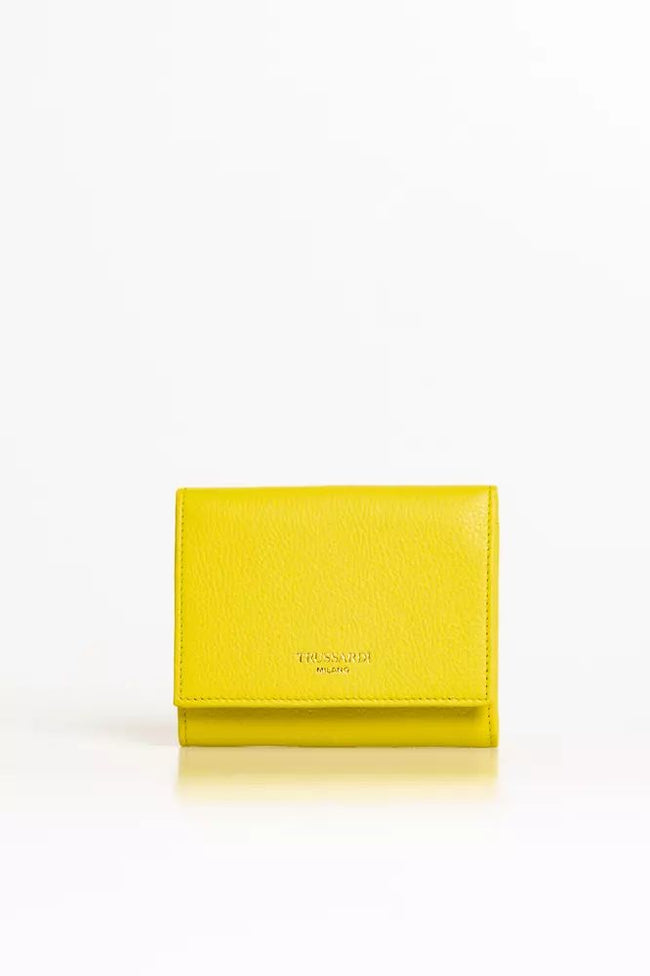 Trussardi – Elegante gelbe Mini-Geldbörse aus Leder