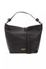 Pompei Donatella Sleek Black Leather Shoulder Bag