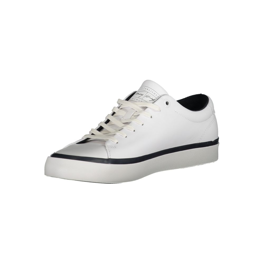 Tommy Hilfiger White Polyester Sneaker.