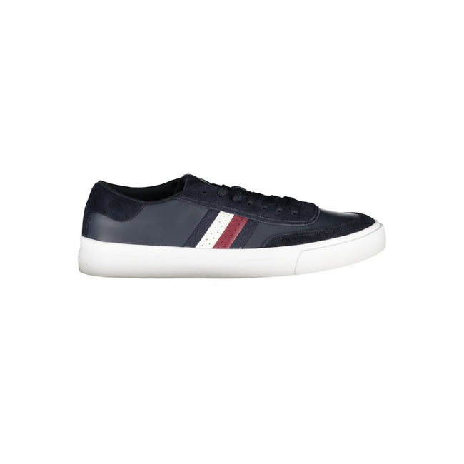 Tommy Hilfiger Sleek Blue Lace-Up Sneakers with Contrast Accents
