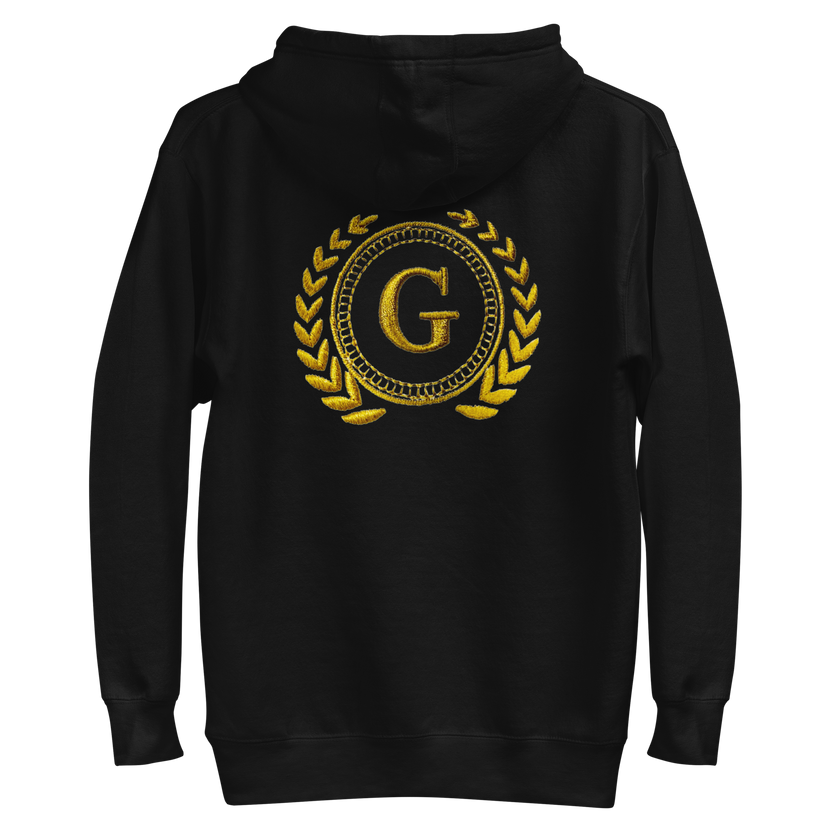 Sudadera con capucha unisex con logotipo izquierdo bordado de marca auténtica y auténtica.