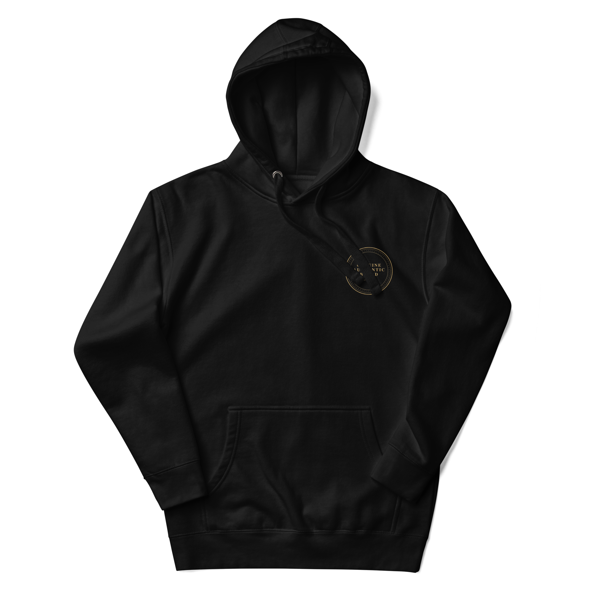 Sudadera con capucha unisex con logotipo izquierdo bordado de marca auténtica y auténtica.