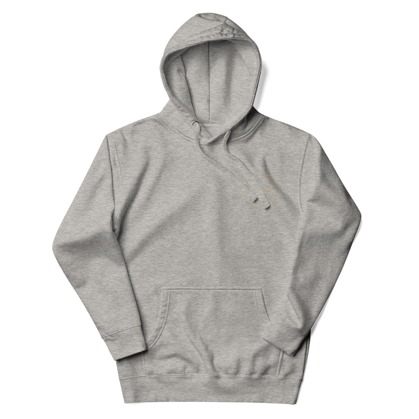 Sudadera con capucha unisex con logotipo izquierdo bordado de marca auténtica y auténtica.
