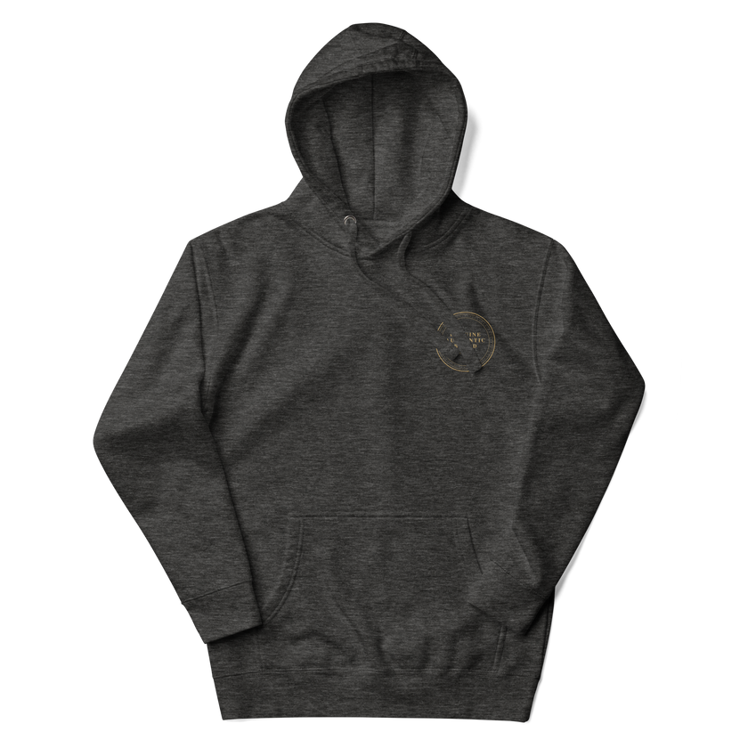 Sudadera con capucha unisex con logotipo izquierdo bordado de marca auténtica y auténtica.