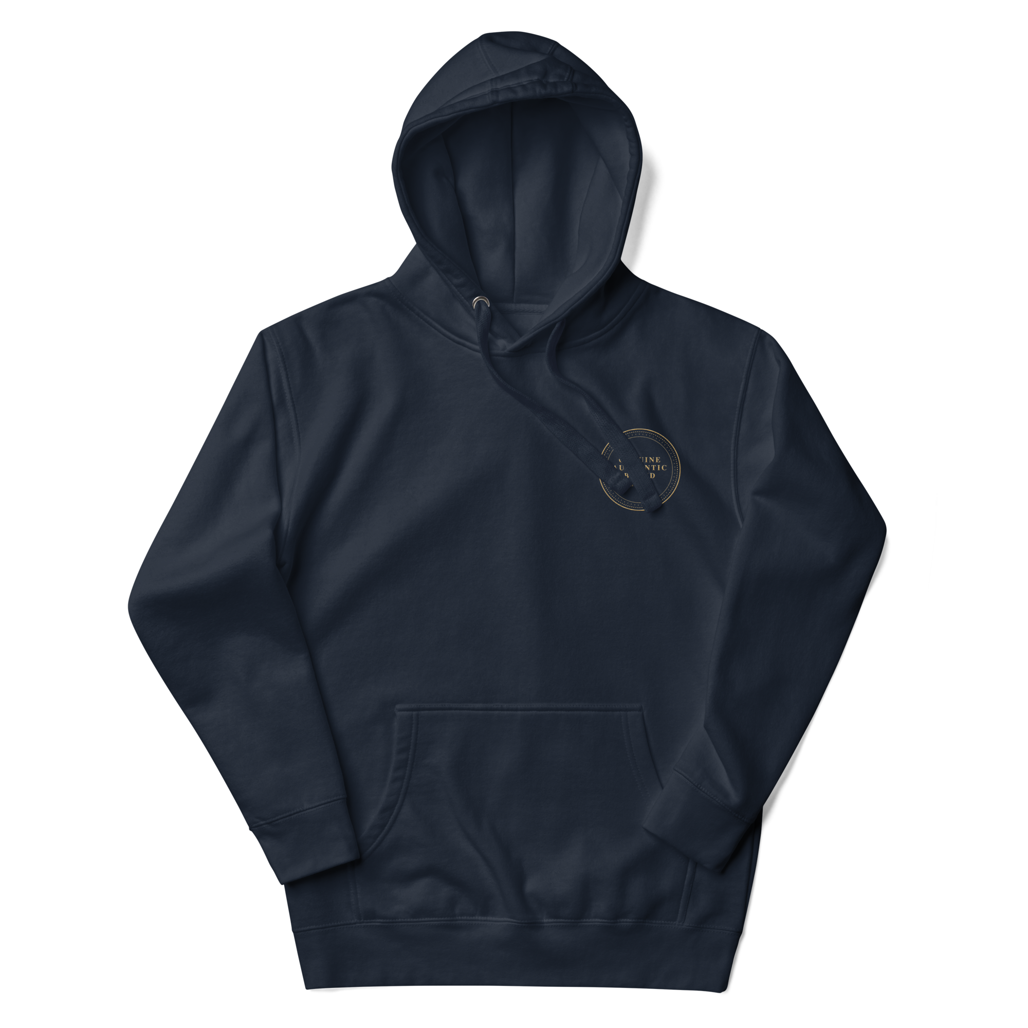 Sudadera con capucha unisex con logotipo izquierdo bordado de marca auténtica y auténtica.