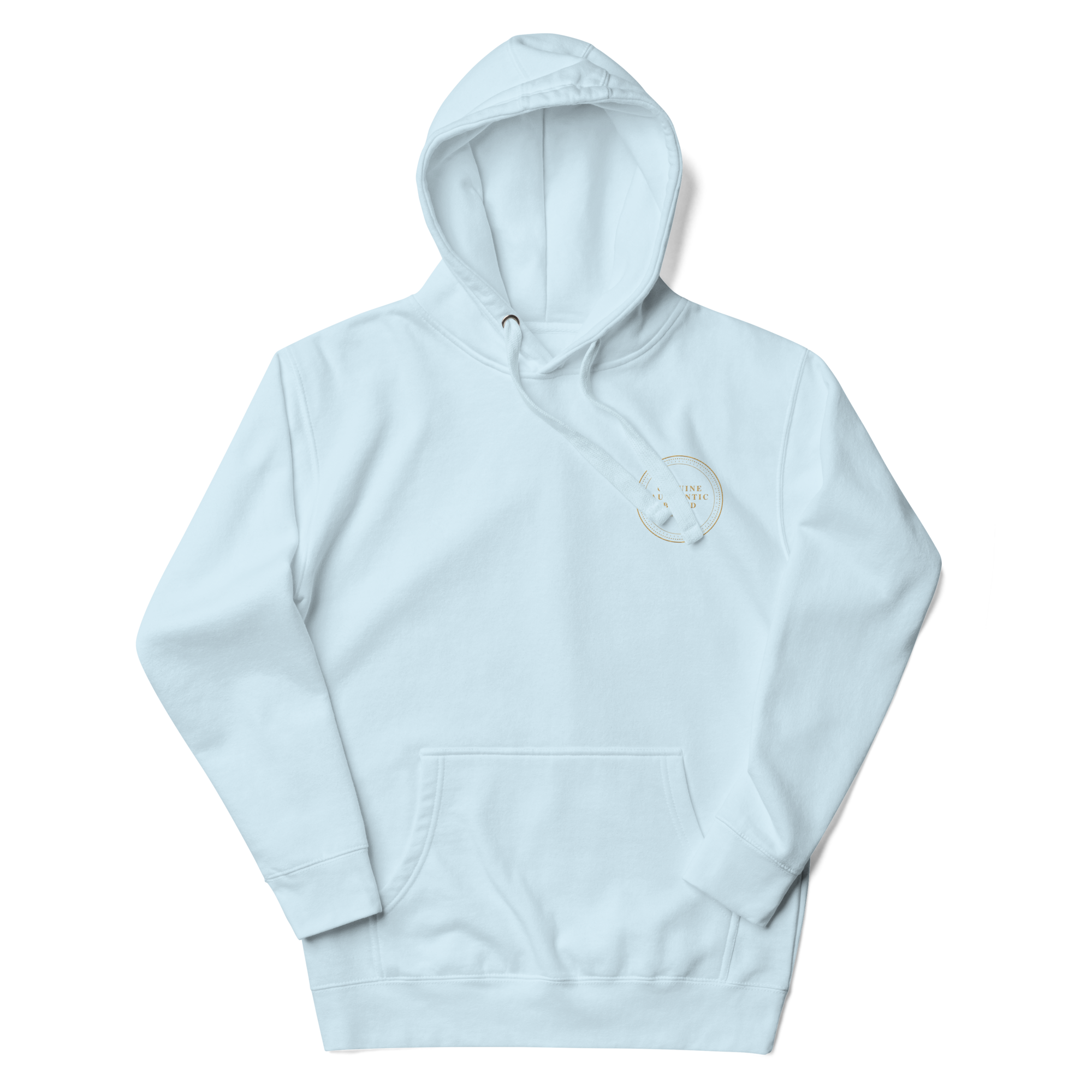 Sudadera con capucha unisex con logotipo izquierdo bordado de marca auténtica y auténtica.