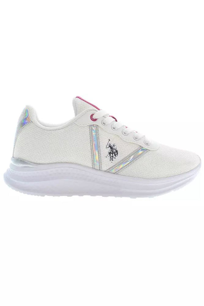 U.S. POLO ASSN. Elegant White Lace-Up Sneakers