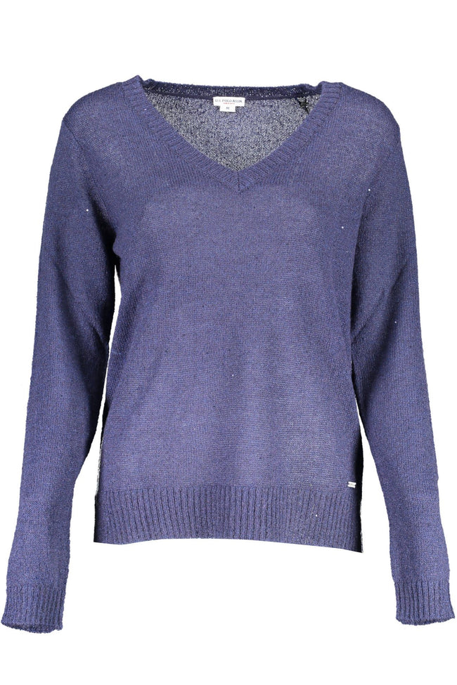 U.S. POLO ASSN. Chic V-Neck Logo Sweater in Blue
