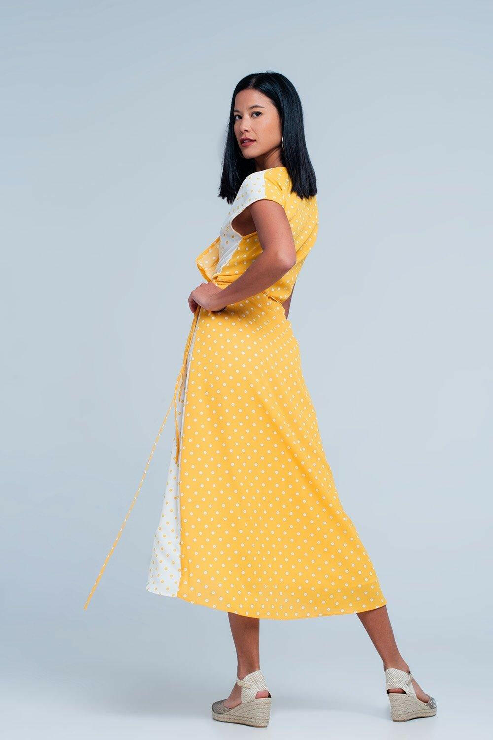 Yellow Dress With Polka Dots - GENUINE AUTHENTIC BRAND LLC
