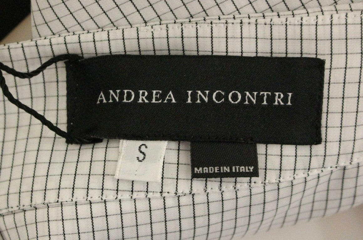 Andrea Incontri White Checkered Stretch Cotton Shorts - GENUINE AUTHENTIC BRAND LLC  