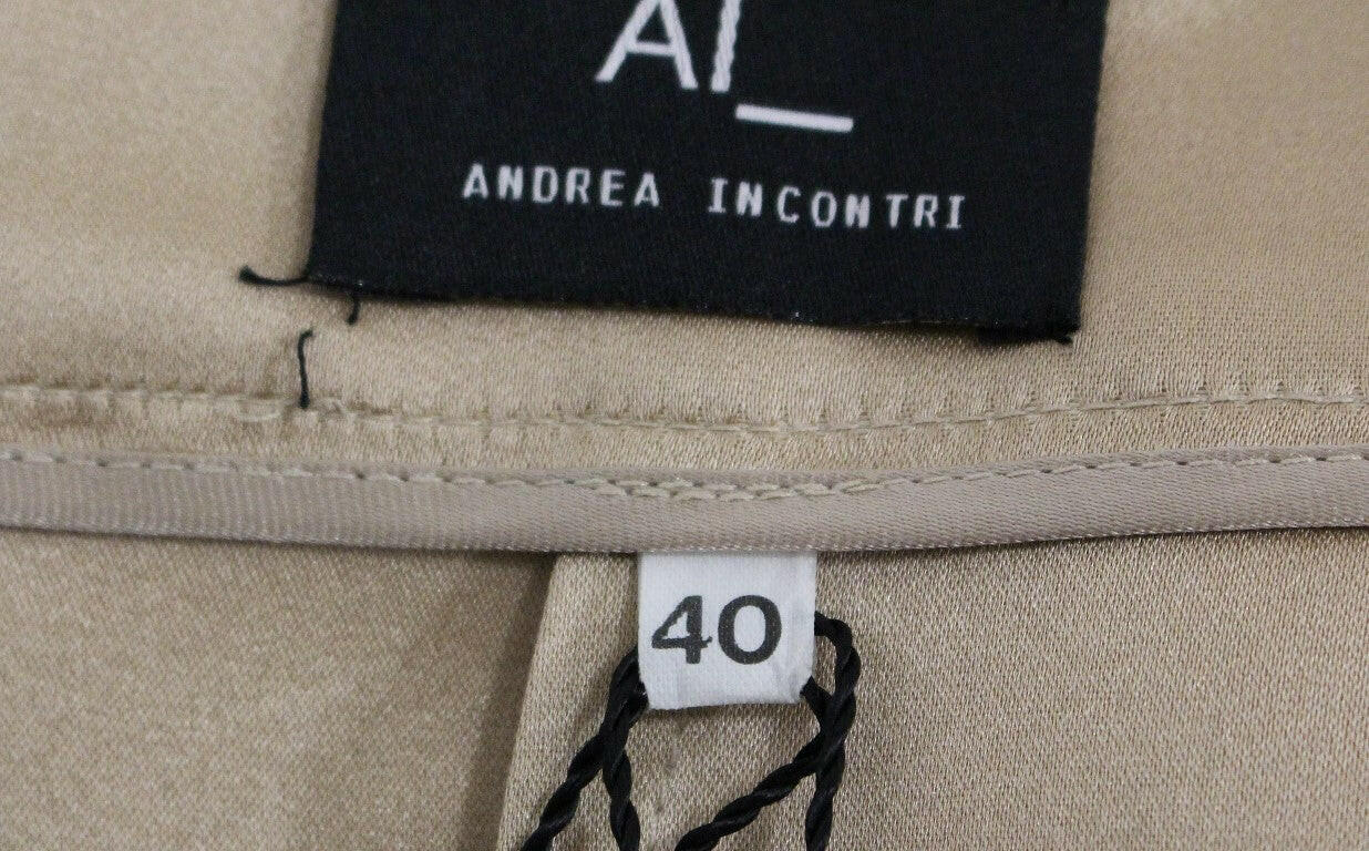 Andrea Incontri Brown Silk Solid Mini Pleated Skirt - GENUINE AUTHENTIC BRAND LLC  
