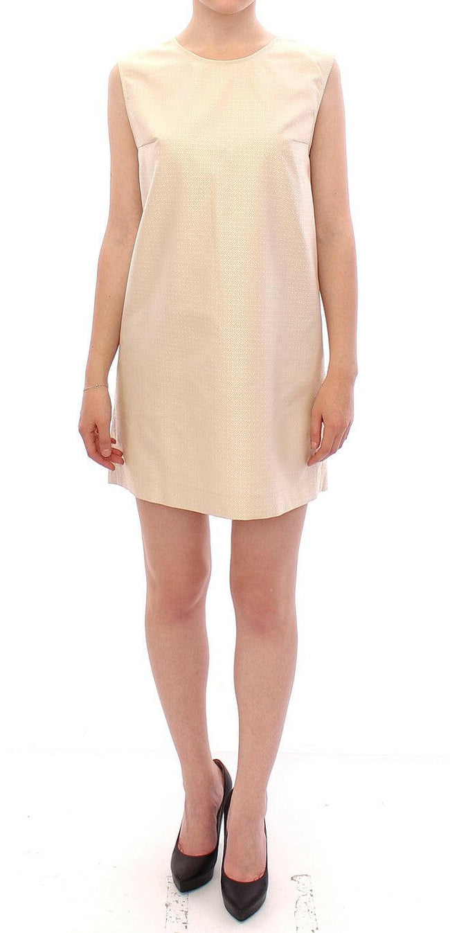 Andrea Incontri Beige Sleeveless Shift Mini Dress - GENUINE AUTHENTIC BRAND LLC  