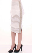 Arzu Kaprol White Acrylic Straight Pencil Skirt - GENUINE AUTHENTIC BRAND LLC  