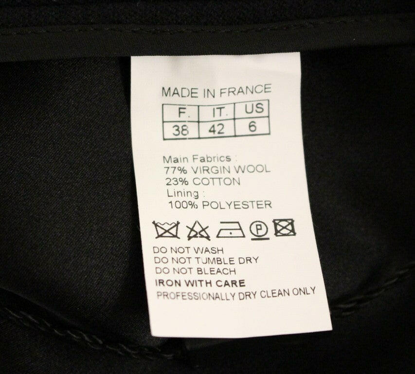 Corrado De Biase Black Metal Buttons Cotto Wool Skirt - GENUINE AUTHENTIC BRAND LLC  
