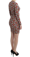 GF Ferre Multicolor Longsleeved Viscose Shift Dress - GENUINE AUTHENTIC BRAND LLC  