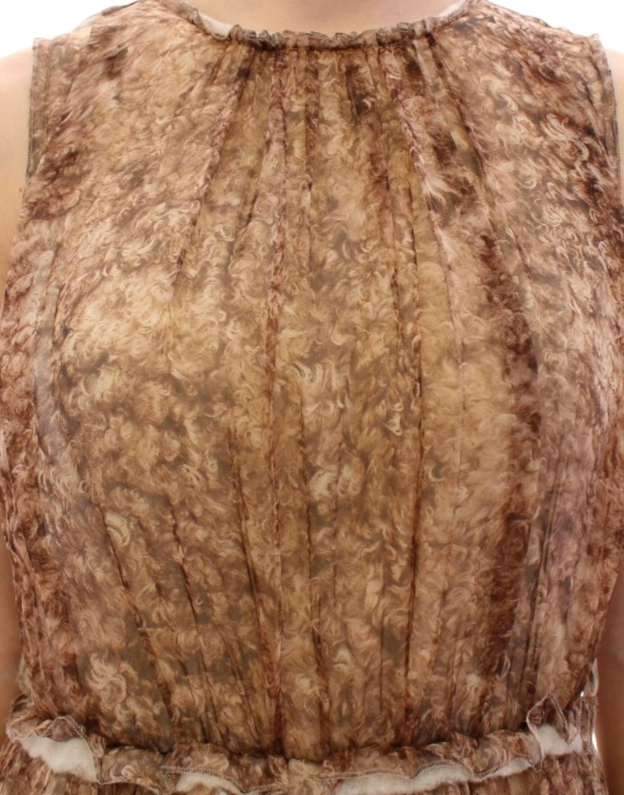 Dolce & Gabbana Brown sleeveless silk dress