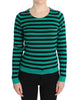 Dolce & Gabbana Green Black Silk Cashmere Sweater - GENUINE AUTHENTIC BRAND LLC  