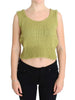 PINK MEMORIES Green Cotton Blend Knitted Sleeveless Sweater - GENUINE AUTHENTIC BRAND LLC  