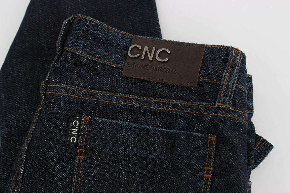 Costume National Blue Cotton Stretch Slim Fit Jeans - GENUINE AUTHENTIC BRAND LLC  
