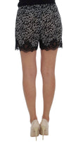 Dolce & Gabbana Black White Floral Lace Silk Sleepwear Shorts - GENUINE AUTHENTIC BRAND LLC  