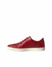 Dolce & Gabbana Shoes Red Portofino Leather Low Top Mens Sneakers - GENUINE AUTHENTIC BRAND LLC  