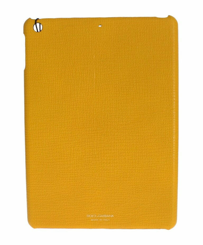 Dolce & Gabbana Yellow Leather Tablet Ipad Case Cover - GENUINE AUTHENTIC BRAND LLC  