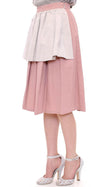 Comeforbreakfast Pink Gray Knee-Length Pleated Skirt - GENUINE AUTHENTIC BRAND LLC  