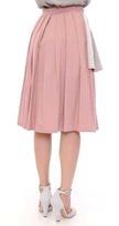 Comeforbreakfast Pink Gray Knee-Length Pleated Skirt - GENUINE AUTHENTIC BRAND LLC  
