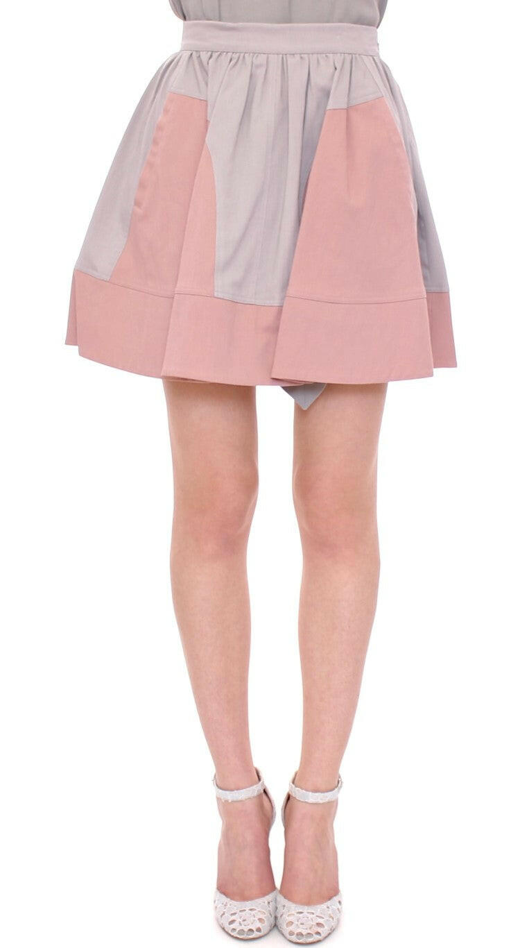 Comeforbreakfast Pink Gray Mini Short Pleated Skirt - GENUINE AUTHENTIC BRAND LLC  