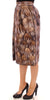 Dolce & Gabbana Brown Floral Silk Straight Full Skirt - GENUINE AUTHENTIC BRAND LLC  