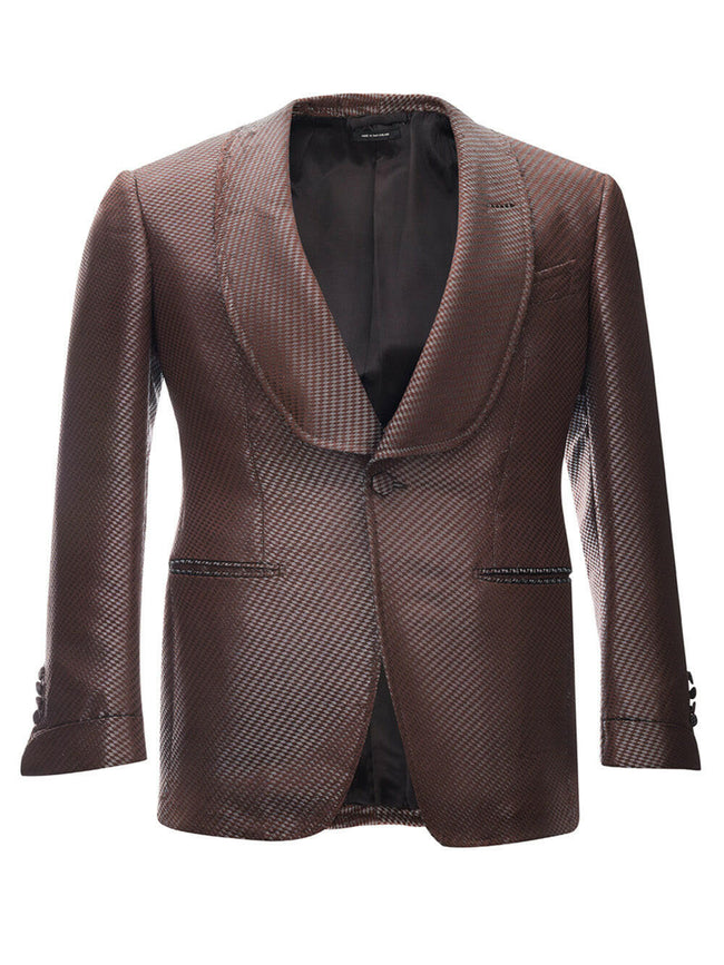 Tom Ford Brown bronze Silk Smoking Jacket - GENUINE AUTHENTIC BRAND LLC  