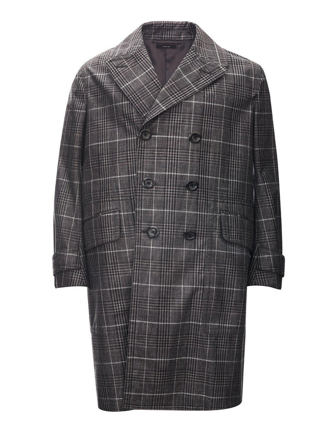 Tom Ford Grey Checked Mid-Length Trench - GENUINE AUTHENTIC BRAND LLC  