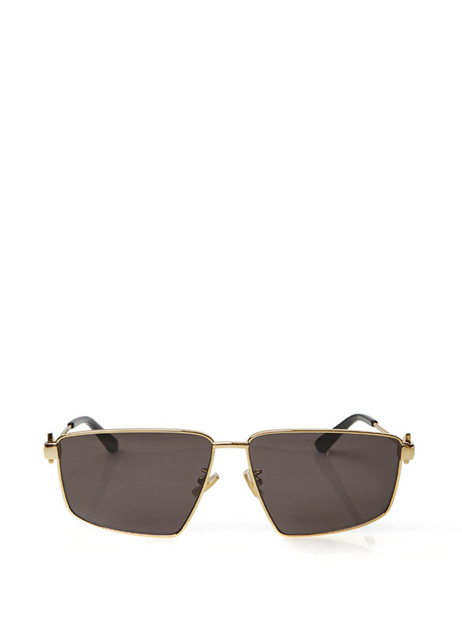 Bottega Veneta Squared Gold Metal Sunglasses