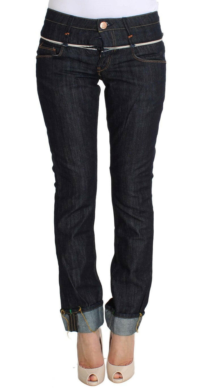 Acht Blue Denim Cotton Bottoms Straight Fit Jeans - GENUINE AUTHENTIC BRAND LLC  