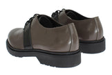 AI_ Gray Brown Leather Laceups Shoes - GENUINE AUTHENTIC BRAND LLC  